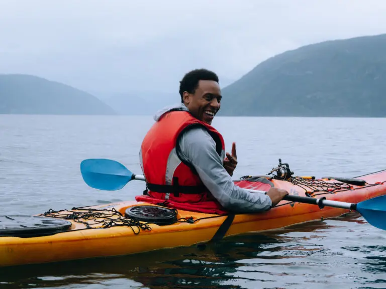 Happy kayaker