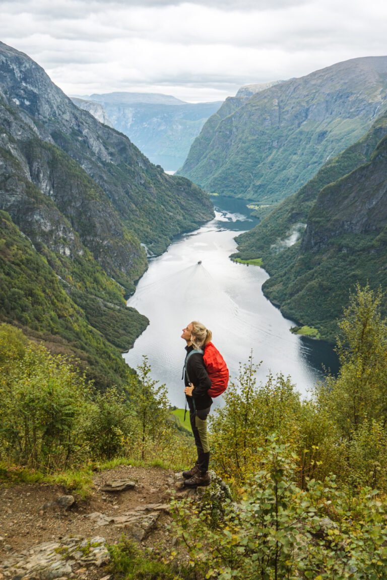 Woman posing on a hike